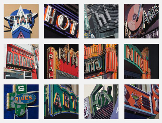 AMERICAN SIGNS (PORTFOLIO OF 12) BY ROBERT COTTINGHAM