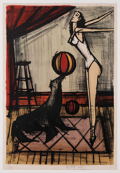 ACROBAT WITH SEAL BY BERNARD BUFFET