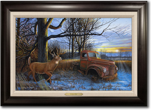 "Ol' Red and White" -  Framed Canvas with Optional Truck Door Personalization