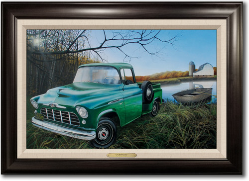 "Late Season Catch" -  Framed Canvas with Optional Truck Door Personalization
