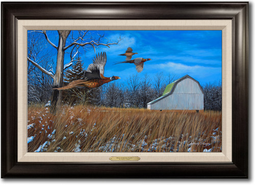"Brisk Afternoon Flight" -  Framed Canvas with Optional Barn Personalization