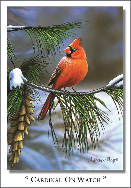Cardinal On Watch - Quick-Change Art Panel - Vertical