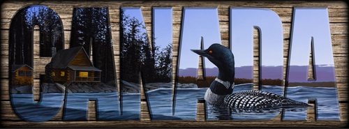 "CANADA" Sign - North Shore Lodge - Loon