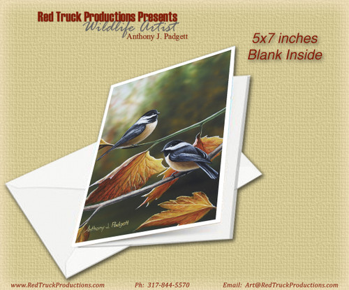 5x7 Notecard- "Fall Chickadees"