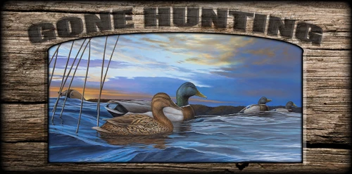 "Gone Hunting" Sign - At Storm's Retreat - Mallards