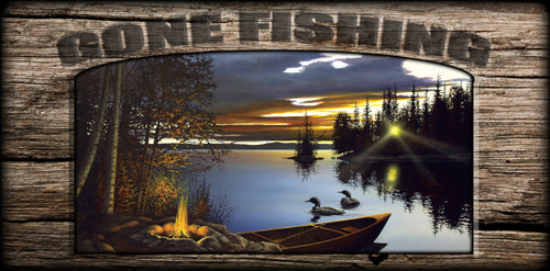 "Gone Fishing" Sign - Loon Lake
