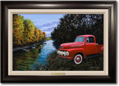 "Couple of Old Timers" -  Framed Canvas with Optional Truck Door Personalization