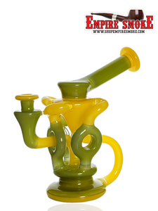 O.T.W GLASS- Mini TDR UV Yellow/Pineapple Juice Over Blue Satin