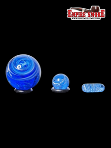 Temple Quartz Terp Slurper Marble Set - Blue With White Twirl