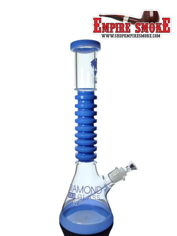 Diamond Glass Gum 16" Beaker Milkblue