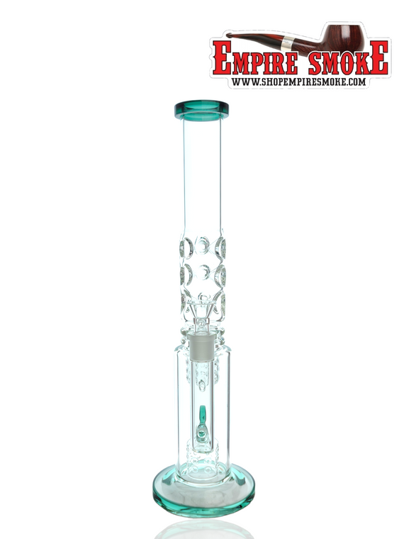 17" Fire Cut Inset To Donut Perc Bong Jade