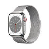 Apple Watch Series 8 OLED 45mm Touchscreen 4G Silver Wi-Fi GPS (Satellite)