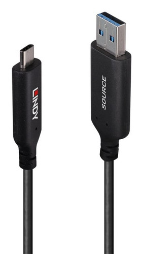Lindy 10m USB 3.2 Gen 1 Type A to C Fibre Optic Hybrid Cable