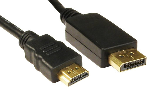 1m High Speed HDMI Cable, 4K HDR, Ethernet, Gold Plated - Black