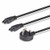 Lindy 2.5m UK 3 Pin Plug To IEC 2 x C5 Splitter Extension Cable, Black