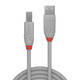 Lindy 2m USB 2.0 Type A to B Cable, Anthra Line, Grey