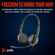 HP Poly Blackwire 3225 Stereo USB-C Headset +3.5mm Plug +USB-C/A Adapter