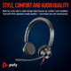 HP Poly Blackwire 3325 Stereo USB-C Headset +3.5mm Plug +USB-C/A Adapter
