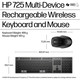 HP 725 Multi-Device Rechargeable Wireless Keyboard and Mouse Combo