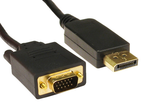 DisplayPort - VGA, 1m VGA (D-Sub) Black