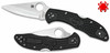 SPYDERCO DELICA 4, 2.88" PLAIN EDGE VG-10 SABER GRIND BLADE, C11PBK, BLACK FRN HANDLE, CUTLERY SHOPPE