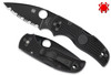 SPYDERCO C41SBBK5 NATIVE 5. 3.10" CPM-S35VN SERRATED EDGE BLADE. BLACK DLC BLADE FINISH. BLACK FRN HANDLE. CUTLERY SHOPPE