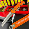 SPYDERCO C165GSOR AUTONOMY AUTOMATIC RESCUE FOLDER. 3.7" SERRATED EDGE H-1 BLADE. ORANGE G-10 SCALES W/STAINLESS STEEL LINERS. CUTLERY SHOPPE
