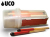 UCO SURVIVAL MATCHES. 15 WIND & WATERPROOF MATCHES IN SEALED CONTAINER. STAYS LIT FOR 12 SECONDS EVEN AFTER BEING SUBMERGED IN WATER. MT-SV-CASE. CUTLERY SHOPPE