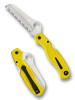 Spyderco C89SYL Atlantic Salt - 3.69" Satin Finish Serrated Edge H-2 Blade - Yellow FRN Handle