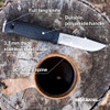 MORAKNIV M-12642 GARBERG BUSHCRAFT. 4.3" SCANDI GRIND SANDVIK 14C8N STAINLESS STEEL BLADE. BLACK TPE HANDLE. MULTI-MOUNT POLYMER SHEATH. CALLOUTS SHOWN. CUTLERY SHOPPE