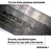 MORAKNIV M-12642 GARBERG BUSHCRAFT. 4.3" SCANDI GRIND SANDVIK 14C8N STAINLESS STEEL BLADE. BLACK TPE HANDLE. MULTI-MOUNT POLYMER SHEATH. BLADE DETAIL SHOWN. CUTLERY SHOPPE