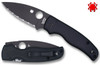 Spyderco C229GSBK Shaman - 3.58" CPM-S30V Serrated Edge w/DLC Black Finish - Black G-10 Handle - CUTLERY SHOPPE