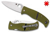 Spyderco C217GP Caribbean Salt - 3.7" Plain Edge Leaf Shaped Rustproof LC200N Blade - Layered Black/Green G-10 Handle - CUTLERY SHOPPE
