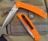 AL MAR KNIVES 5HDOT-ZL EAGLE HD (HEAVY DUTY) ZDP-189 LAMINATED TALON BLADE. ORANGE G-10 SCALES. CUTLERY SHOPPE EXCLUSIVE