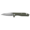 GERBER 30-001610 FASTBALL FLIPPER. 3.0" PLAIN EDGE CPM-S30V WHARNCLIFFE BLADE. FLAT SAGE ANODIZED ALUMINUM HANDLE. OBVERSE SHOWN. CUTLERY SHOPPE