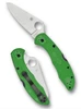 Spyderco C88FPGR2 Salt 2 - 2.9" Plain Edge LC200N Blade - Green FRN Handle
