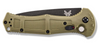 BENCHMADE 9070SBK-1 CLAYMORE AUTOMATIC. 3.6" COMBO EDGE COBALT BLACK FINISH CPM-D2 BLADE. GREEN RANGER GRIVORY HANDLE. SHOWN CLOSED. CUTLERY SHOPPE