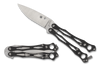 SPYDERCO B02GP2 SMALLFLY 2 BALISONG BUTTERFLY FOLDER. 3.34" PLAIN EDGE CPM-S30V BLADE. BLACK G-10 W/STAINLESS STEEL HANDLE. CUTLERY SHOPPE