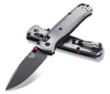 BENCHMADE 535BK-4 BUGOUT AXIS LOCK FOLDER. 3.24" BLACK CERAKOTE FINISH M390 DROP POINT BLADE. 6061-T6 ALUMINUM HANDLE. RED BARREL SPACERS AND DUAL THUMB STUD. REVERSIBLE BLACKENED STAINLESS STEEL POCKET CLIP. CUTLERY SHOPPE