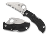 SPYDERCO MBKWS MANBUG WHARNCLIFFE LIGHTWEIGHT FOLDER. 1.97" VG-10 SERRATED EDGE BLADE. BLACK FRN HANDLE. CUTLERY SHOPPE