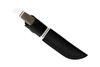 BUCK KNIVES 0102GRS1 WOODSMAN®  PRO FIXED BLADE KNIFE. 4.0" PLAIN EDGE CPM-S35VN BLADE. GREEN CANVAS MICARTA HANDLE. BLACK LEATHER BELT SHEATH SHOWN. CUTLERY SHOPPE 