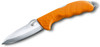 VICTORINOX SWISS ARMY HUNTER PRO M LOCKBLADE 130MM (5.10") ORANGE POLYAMIDE HANDLE. OD GREEN NYLON BELT POUCH 0.9411.M9 SHOWN OPEN. CUTLERY SHOPPE