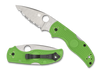 Spyderco C41SGR5 Native 5 Salt - 2.95" Serrated Edge LC200N Blade - Hi-Vis Green FRN Handle