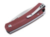 BOKER PLUS 01BO618 BOSTON SLIPJOINT FLIPPER. 2.8" PLAIN EDGE D2 BLADE. BURGUNDY RED G-10 HANDLE. SHOWN CLOSED. CUTLERY SHOPPE