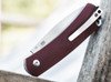 BOKER PLUS 01BO618 BOSTON SLIPJOINT FLIPPER. 2.8" PLAIN EDGE D2 BLADE. BURGUNDY RED G-10 HANDLE. SHOWN CLOSED BEAUTY SHOT. CUTLERY SHOPPE