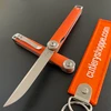 BOKER PLUS 01BO684SOI KAIZEN FLIPPER FOLDING KNIFE. 3.1" SATIN FINISH CPM0S35VN BLADE. ORANGE G-10 HANDLE. LIMITED EDITION. CUTLERY SHOPPE EXCLUSIVE
