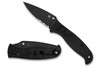 SPYDERCO C165GPSBBK2 AUTONOMY 2 AUTOMATIC FOLDER. 3.5" COMBO EDGE BLACK DLC FINISH LC200N BLADE. BLACK G-10 HANDLE. CUTLERY SHOPPE 