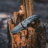 SOG Knives 12-27-02-57 Kiku XR Blackout Folder - 3.0" Black Cerakote CTS-XHP Blade - Black Linen Micarta Handle