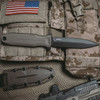 SOG Knives 17-61-02-57 Pentagon FX Fixed Blade - 4.77" Black TiNi CPM-S35VN Blade - Flat Dark Earth G-10 Scales - GRN Sheath
