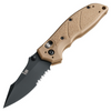 Hogue 54153 Exemplar Folder - 3.25" Black Cerakote 154CM Combo Edge Clip Point Blade - Textured Flat Dark Earth G-10 Handle